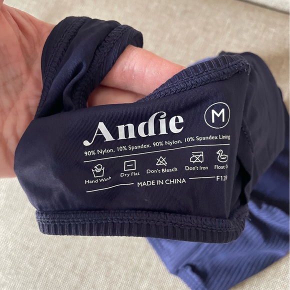 Andie Navy Ribbed Bikini Bottom - Picture 3 of 3